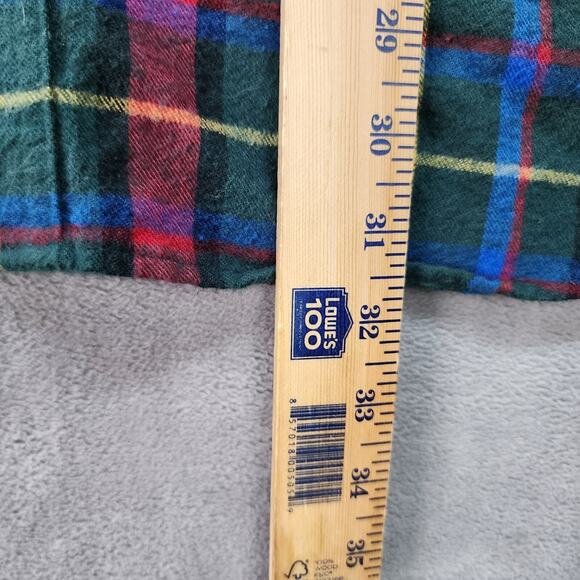 L.L Bean Traditional Fit Flannel Shirt Men XLARGE Green Red Western Scotch Plaid - Picture 8 of 11